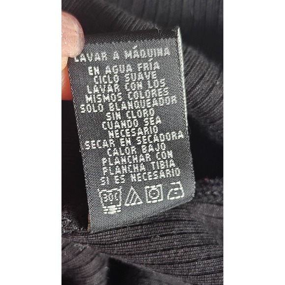 Polo‎ Jeans Co Ralph Lauren Womens Black Ribbed V Neck 3/4 Sleeve Top L G - Picture 10 of 10